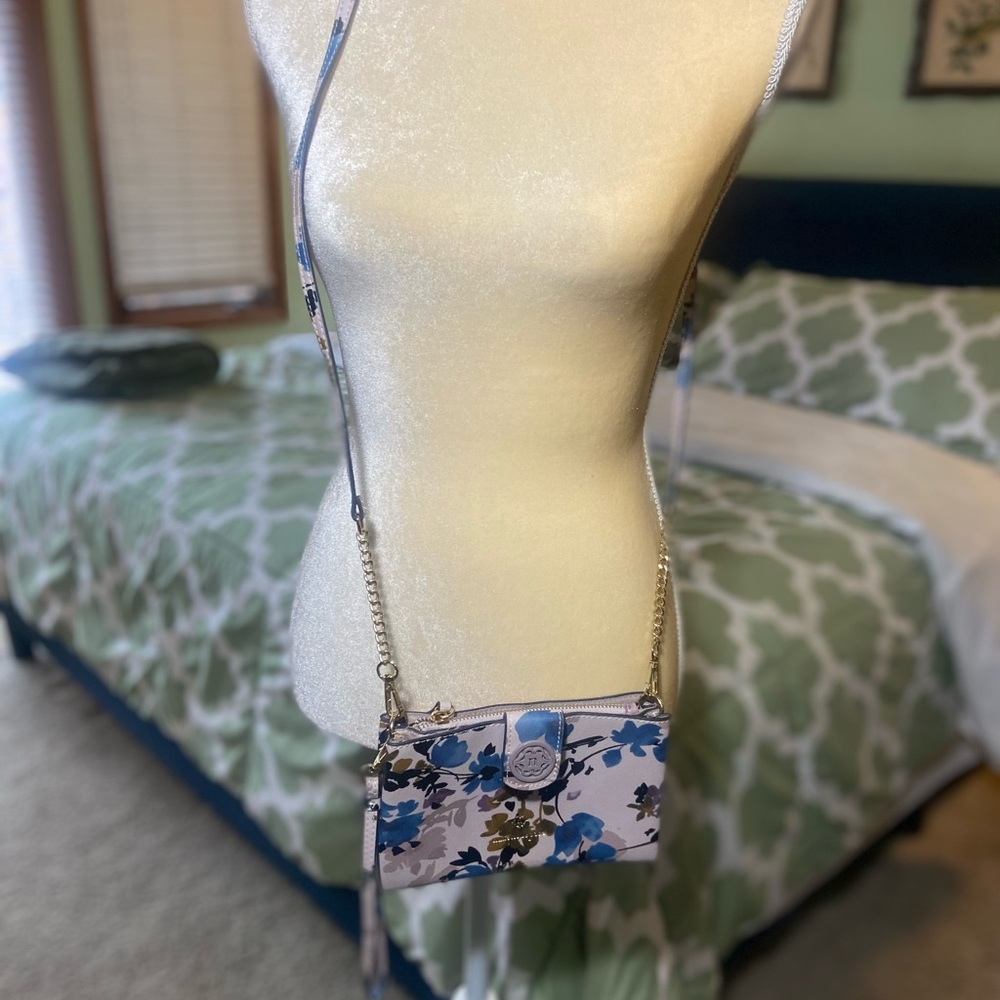 Nanette Lepore Floral Blue Crossbody Bag